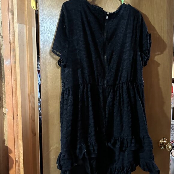 Used Black Lane Bryant Dress Lace Black Material Sz 18 Zips in Back - Picture 9 of 13